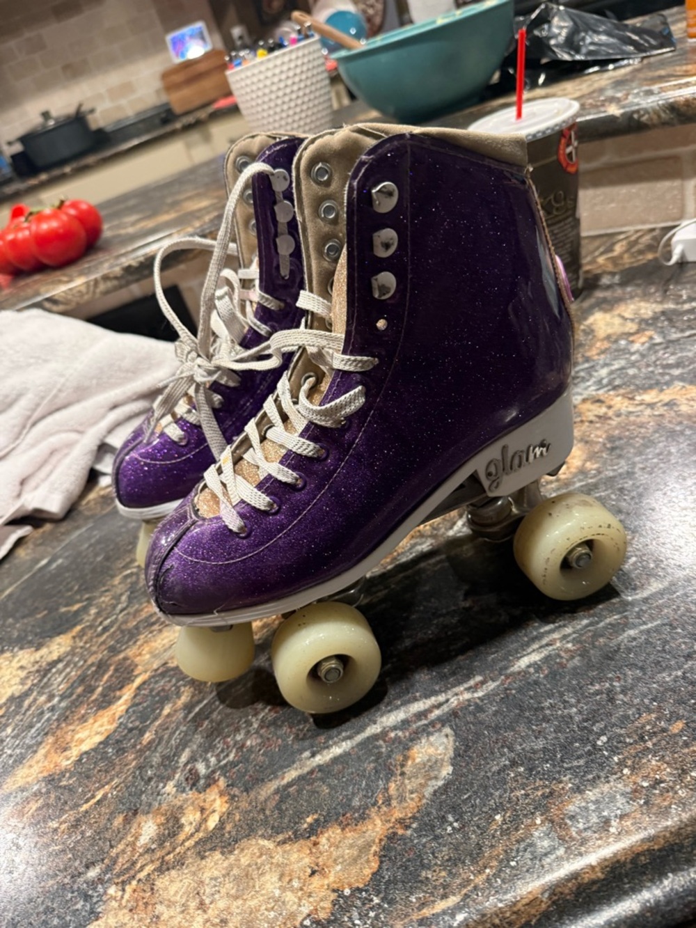 Disco Glam Crazy Skates Purple Girls' Quad Roller Skates - Glitter Purple